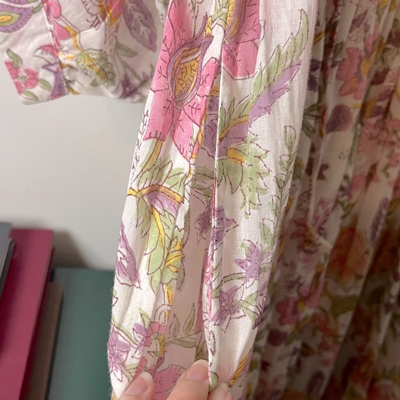 NWT Daughters of India 100% Cotton Fuchsia Bloom Kyra Midi Dress Sz M - Picture 6 of 9